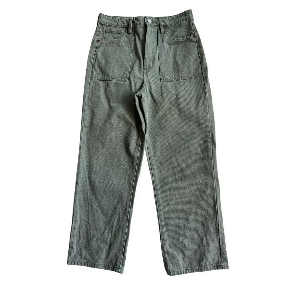 Blank NYC The Baxter Ribcage Straight Leg Olive Green Utility Pants Jeans 29